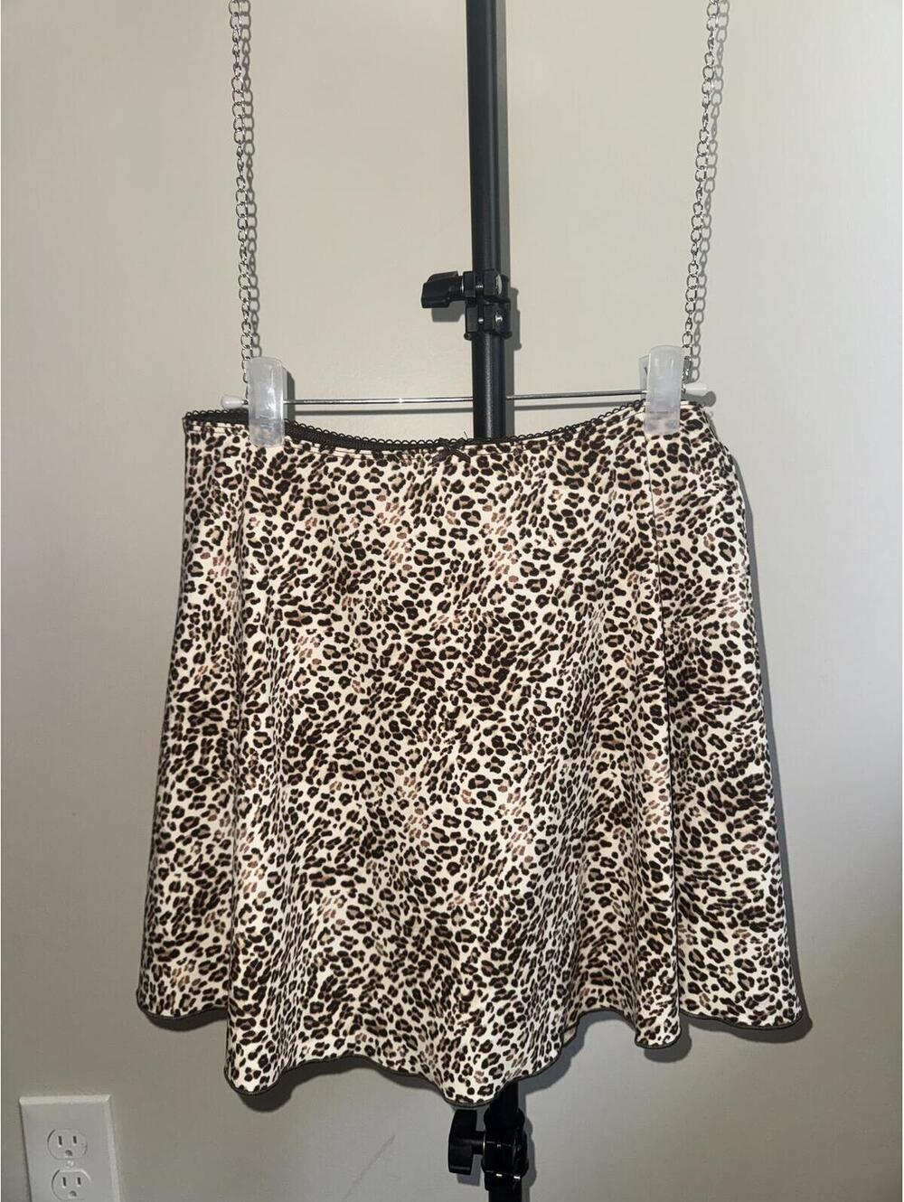 Art Class Leopard Print Flare Mini Skirt XL Animal Print Brown Tan Y2K